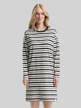 TOM TAILOR Damen Gestreiftes Nachthemd, grau, Gestreift – Bild 4