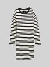 TOM TAILOR Damen Gestreiftes Nachthemd, grau, Gestreift – Bild 3