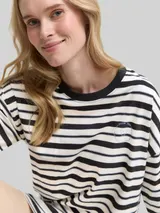 TOM TAILOR Damen Gestreiftes Nachthemd, grau, Gestreift – Bild 6