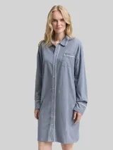 TOM TAILOR Damen Gestreiftes Nachthemd, blau, Gestreift – Bild 4