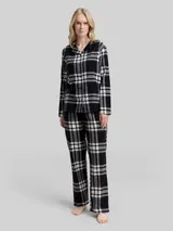 TOM TAILOR Damen Pyjama-Set mit Karomuster, grau, Kariert – Bild 4