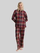 TOM TAILOR Damen Pyjama-Set mit Karomuster, rot, Kariert – Bild 4