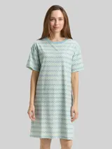 TOM TAILOR Damen Nachthemd mit Muster, blau, Gemustert – Bild 4