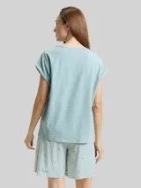 TOM TAILOR Damen Pyjama-Set mit Muster, blau, Gemustert – Bild 5