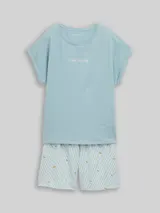 TOM TAILOR Damen Pyjama-Set mit Muster, blau, Gemustert – Bild 3