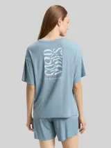 TOM TAILOR Damen Pyjama-Set, blau, Uni – Bild 5
