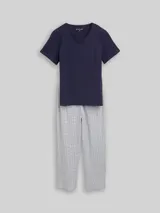 TOM TAILOR Damen Pyjama-Set, blau, Gemustert – Bild 3