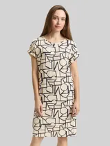TOM TAILOR Damen Nachthemd mit Muster, beige, Gemustert – Bild 4