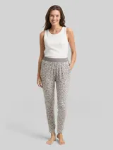 TOM TAILOR Damen Pyjama-Hose mit Leo-Print, grau, Animalprint – Bild 4