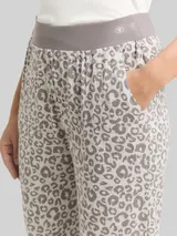 TOM TAILOR Damen Pyjama-Hose mit Leo-Print, grau, Animalprint – Bild 6