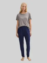TOM TAILOR Damen Basic Pyjama-Hose, blau, Uni – Bild 4