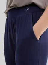 TOM TAILOR Damen Basic Pyjama-Hose, blau, Uni – Bild 6