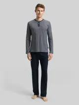 TOM TAILOR Herren Pyjama-Set aus Baumwolle, blau, Gestreift – Bild 4
