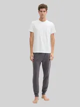 TOM TAILOR Herren Pyjama-Hose in Melange-Optik, grau, Meliert – Bild 4