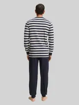 TOM TAILOR Herren Pyjama-Set mit Streifenmuster, blau, Gestreift – Bild 5