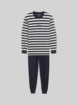 TOM TAILOR Herren Pyjama-Set mit Streifenmuster, blau, Gestreift – Bild 3