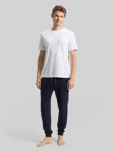 TOM TAILOR Herren Pyjama-Hose mit Struktur, blau, Uni – Bild 4