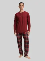TOM TAILOR Herren Pyjama-Set mit Karomuster, rot, Kariert – Bild 4