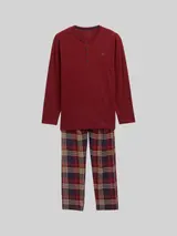 TOM TAILOR Herren Pyjama-Set mit Karomuster, rot, Kariert – Bild 3