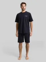 TOM TAILOR Herren Pyjama-Set, blau, Uni – Bild 4