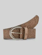 TOM TAILOR DENIM Damen TTEMILY Ledergürtel mit abgerundeter Dornschließe, beige – Bild 3
