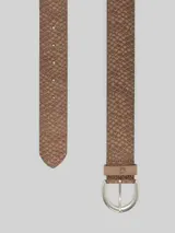 TOM TAILOR DENIM Damen TTEMILY Ledergürtel mit abgerundeter Dornschließe, beige – Bild 4