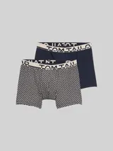TOM TAILOR Herren Mittellange Boxershorts im 2er-Pack, blau, Print – Bild 3
