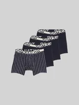 TOM TAILOR Herren Mittellange Boxershorts im 4er-Pack, blau, Gestreift – Bild 3