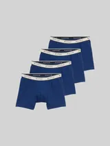 TOM TAILOR Herren Mittellange Boxershorts im 4er-Pack, blau, Uni – Bild 3