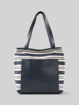 TOM TAILOR Damen TTELODIE M Shopper mit Streifenmuster, blau, Gestreift – Bild 3