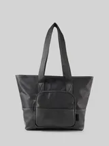 TOM TAILOR Damen TTVIENE L Shopper mit Materialmix, schwarz, Uni – Bild 3