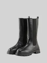 TOM TAILOR Damen Gefütterte Stiefel aus Leder, schwarz, Uni – Bild 3