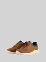 TOM TAILOR Herren Sneaker aus strukturiertem Lederimitat, braun, Uni – Bild 3