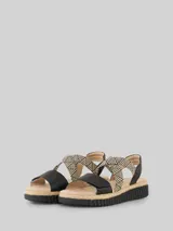 TOM TAILOR Damen Sandalen mit Flecht-Detail, schwarz, Uni – Bild 3