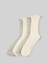 TOM TAILOR Damen Socken im 4er-Pack mit Rüschensaum, grau, Uni – Bild 3