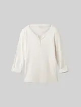 TOM TAILOR Damen Langarmshirt mit Turn-Up-Funktion, grau, Gestreift – Bild 1