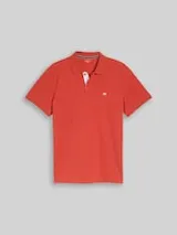 TOM TAILOR Herren Piqué Poloshirt mit Logo-Stickerei, rot, Uni – Bild 1