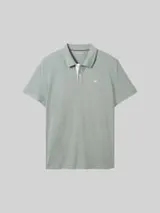 TOM TAILOR Herren Piqué Poloshirt mit Logo-Stickerei, grün, Uni – Bild 1