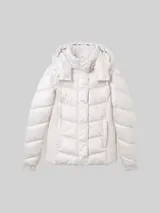 TOM TAILOR Damen Pufferjacke mit recyceltem Polyester, grau, Uni – Bild 1