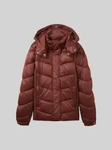 TOM TAILOR Damen Pufferjacke mit recyceltem Polyester, braun, Uni – Bild 1