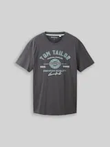 TOM TAILOR Herren T-Shirt mit Logo-Print, schwarz, Uni – Bild 7