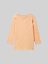 TOM TAILOR Damen Longsleeve mit 3/4-Arm aus Baumwolle, orange, Uni – Bild 1