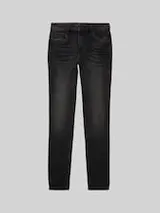 TOM TAILOR Damen TTTAPERED Jeans, schwarz, Uni – Bild 1