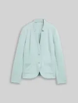 TOM TAILOR Damen Slim Fit Blazer mit Ottoman Struktur, blau, Meliert – Bild 1