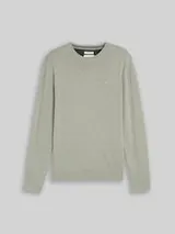 TOM TAILOR Herren Basic Strickpullover aus Baumwolle, grün, Meliert – Bild 7