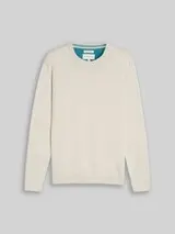 TOM TAILOR Herren Basic Strickpullover aus Baumwolle, weiß, Uni – Bild 7