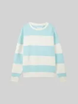 TOM TAILOR Jungen Sweatshirt mit Bio-Baumwolle, grün, Gestreift – Bild 1