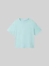 TOM TAILOR DENIM Damen Boxy Fit T-Shirt aus Baumwolle, grün, Uni – Bild 1