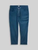 TOM TAILOR Damen Plus Size - Cropped Slim Hose, blau, Uni – Bild 1