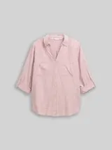 TOM TAILOR Damen Plus Size - Bluse mit Brusttaschen, rosa, Uni – Bild 1